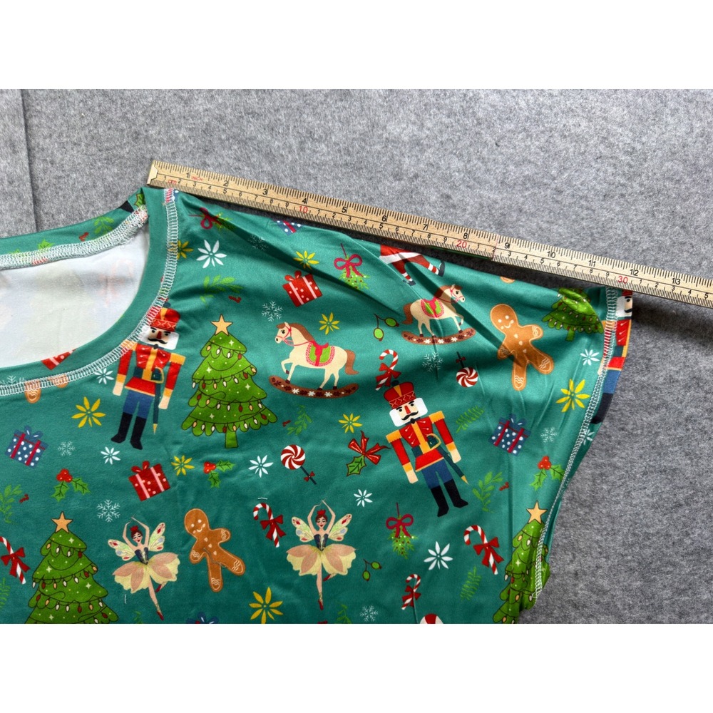 Unbranded Pajama Set Women 2XL Green‎ Nutcracker Santa Gingerbread Christmas PJ - Picture 6 of 16